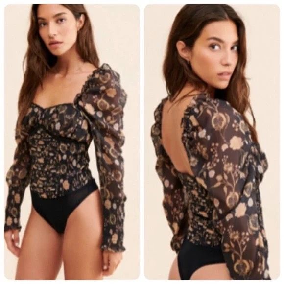 NWT Free People Brunch Date Floral Bodysuit Small size S - Picture 1 of 14